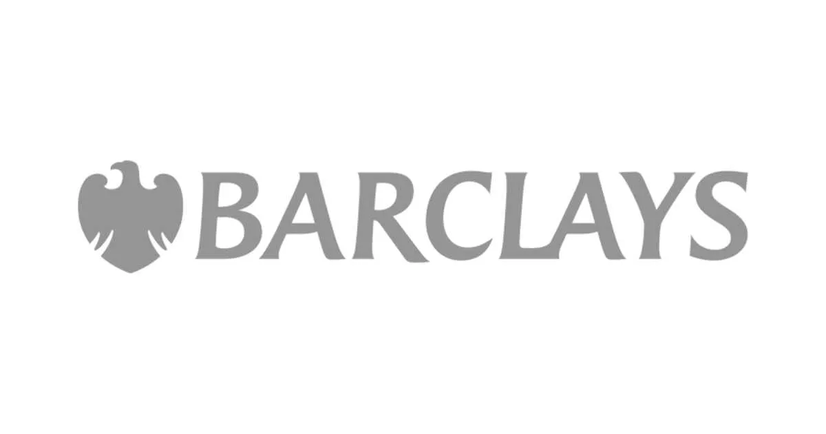 Barclays logo in gray with the iconic eagle emblem.