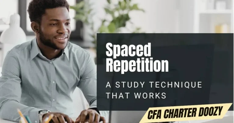 Man using spaced repetition study technique for CFA exams preparation