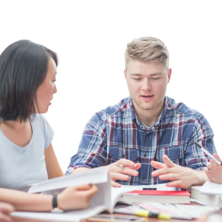 CFA candidates discussing concepts together