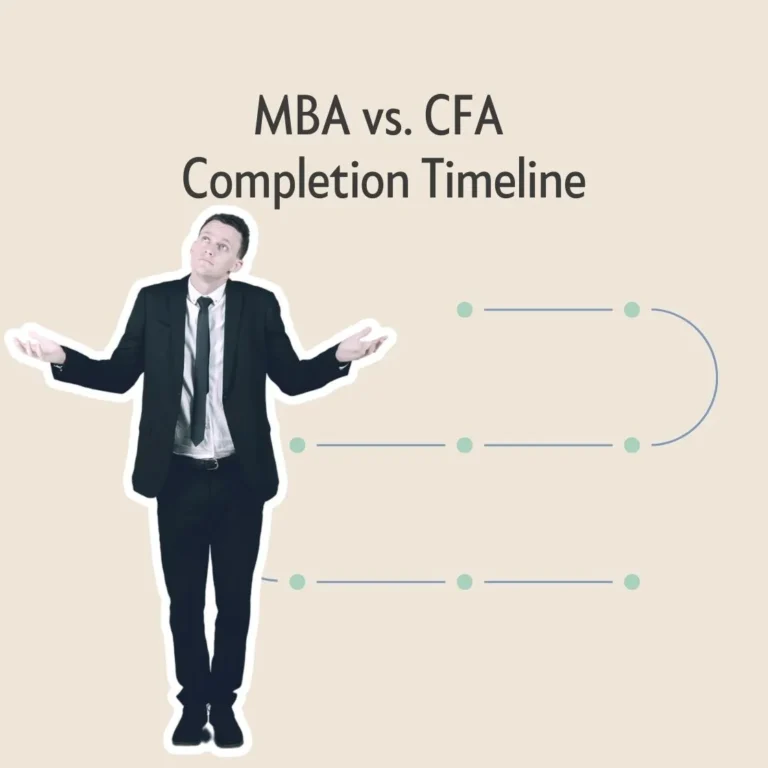 Comparison of MBA and CFA completion timelines with a visual timeline and figure