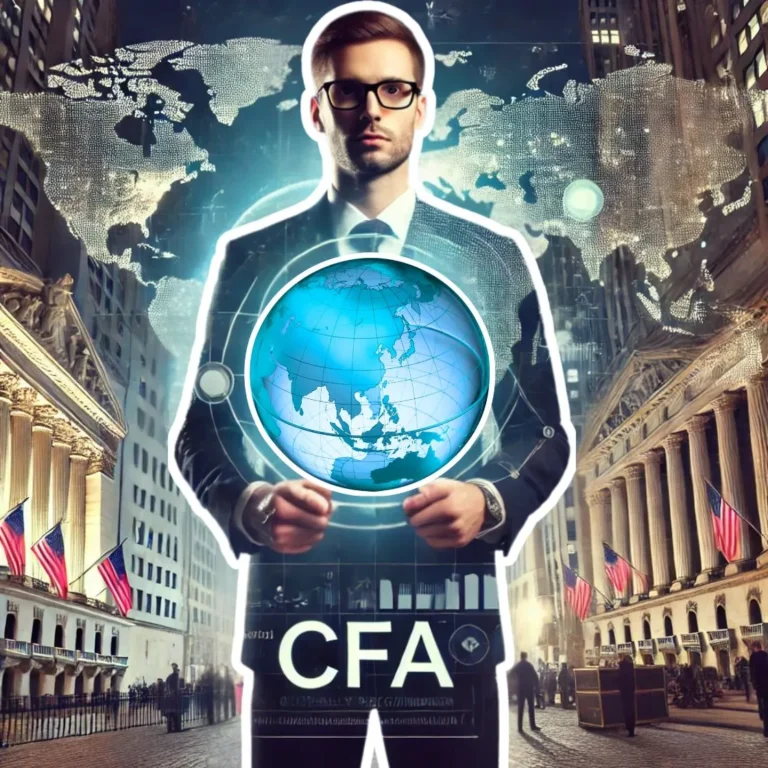 Professional holding globe representing global recognition of the CFA designation in finance