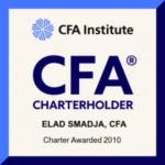 CFA Institute Charterholder badge for Elad Smadja, CFA, awarded in 2010, showcasing professional recognition in the financial industry.