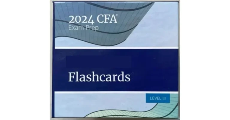 CFA Level III Flashcards for exam preparation with a blue and white cover design.