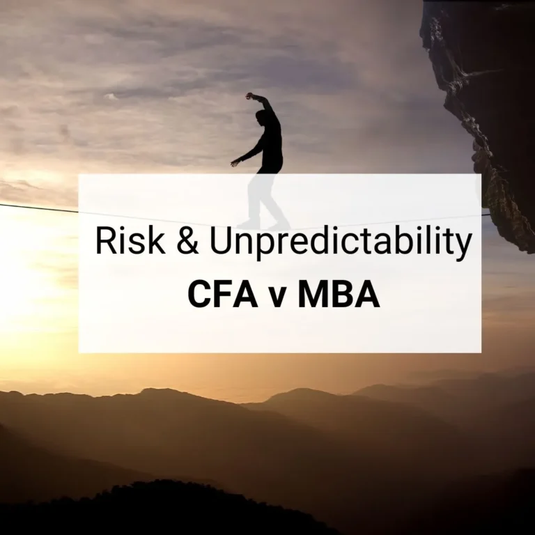 CFA vs MBA Risk and Unpredictability - Assessing the risks and uncertainties in finance careers with either the Chartered Financial Analyst (CFA) designation or an MBA. Title: CFA vs MBA Risk & Career Uncertainty