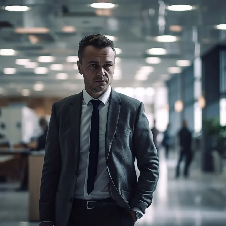 Confident professional in formal business setting
