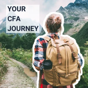 Individual hiking along a mountain trail, symbolizing the challenging yet rewarding CFA candidate journey