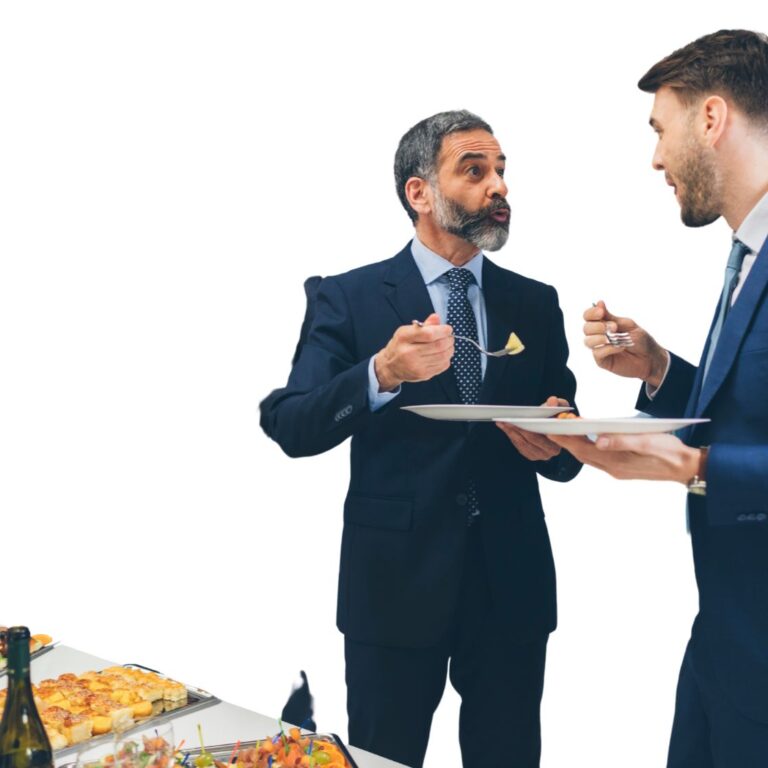 CFA Society members networking and exchanging ideas at a professional event.