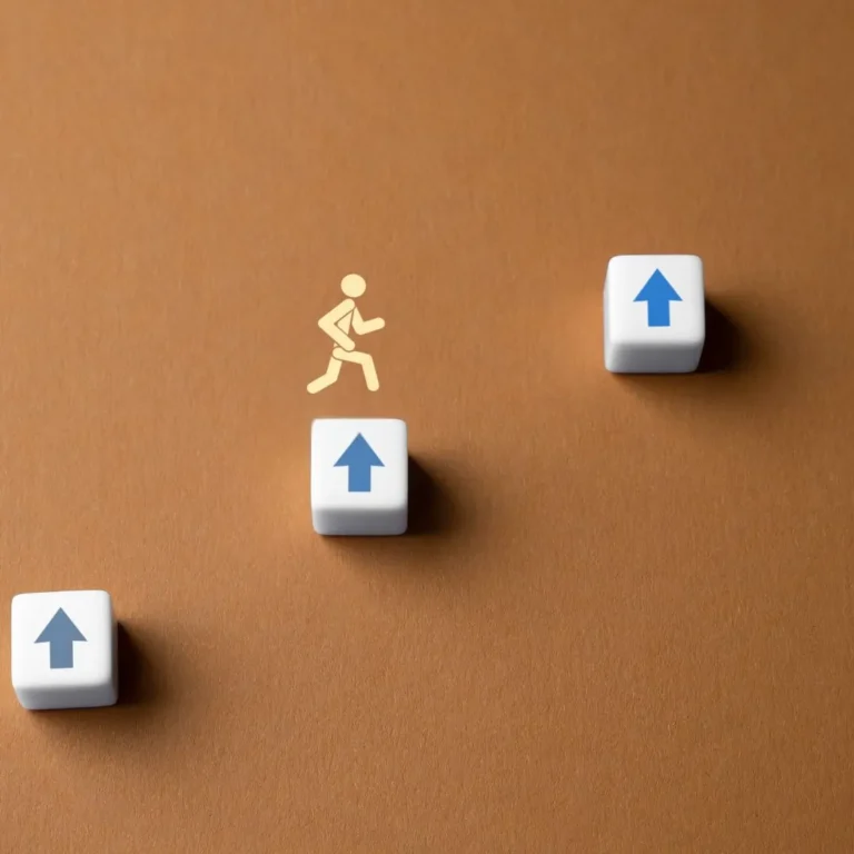 Symbolic representation of the CFA exam levels as three ascending steps with a figure progressing upwards, representing incremental mastery.