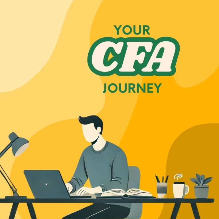 Individual working diligently on a laptop during their CFA study journey, symbolizing personal growth in the CFA Program