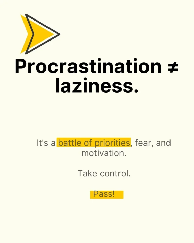 Slide explaining that CFA procrastination is a battle of priorities, not laziness.
