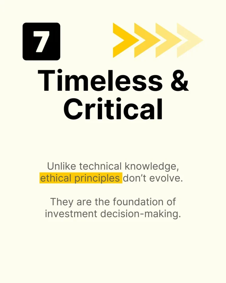 Ethical principles are the foundation of investment decision-making.