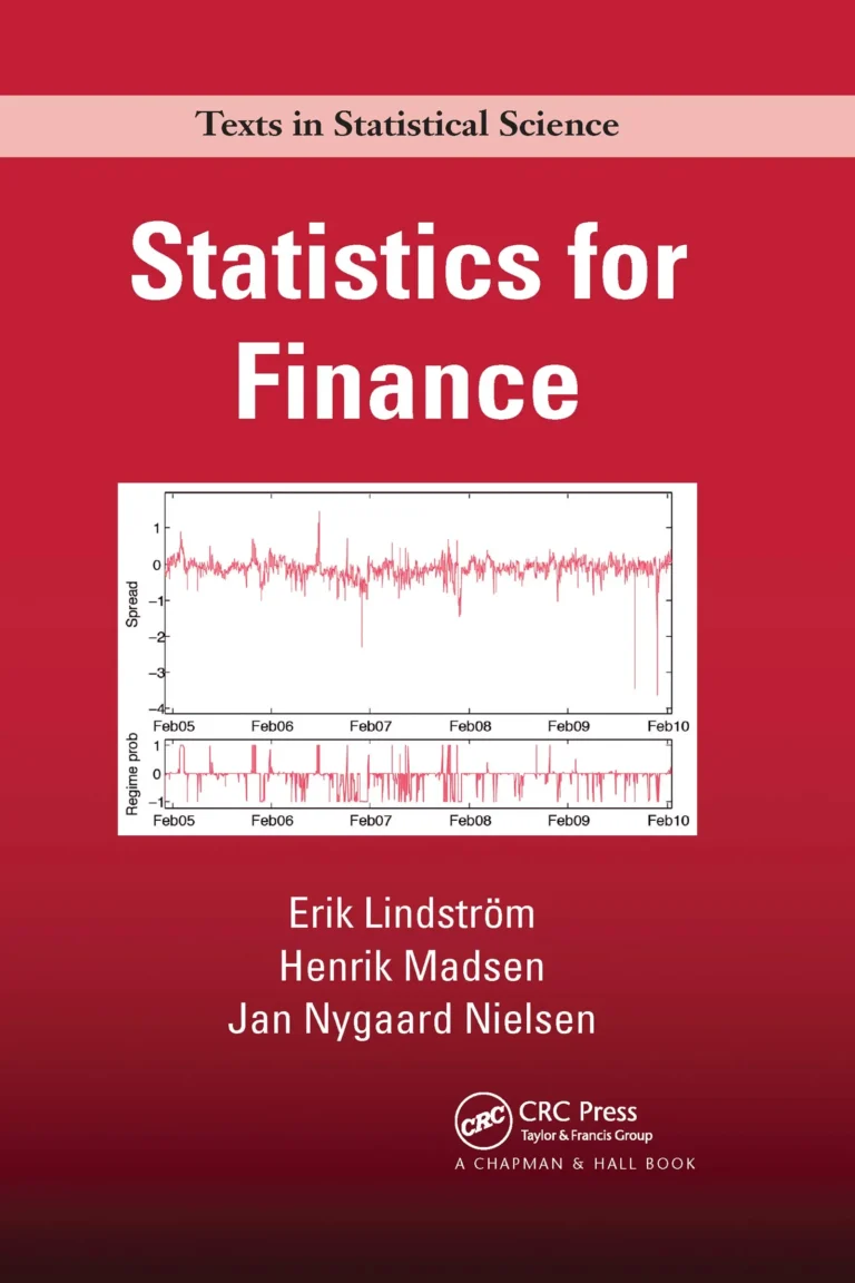 Statistics for Finance book cover by Erik Lindström, Henrik Madsen, and Jan Nygaard Nielsen.