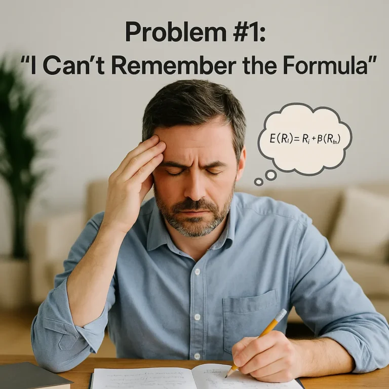 CFA candidate frustrated trying to remember a formula