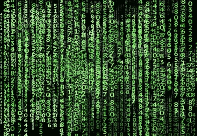 Green matrix-style numbers symbolizing market randomness and uncertainty