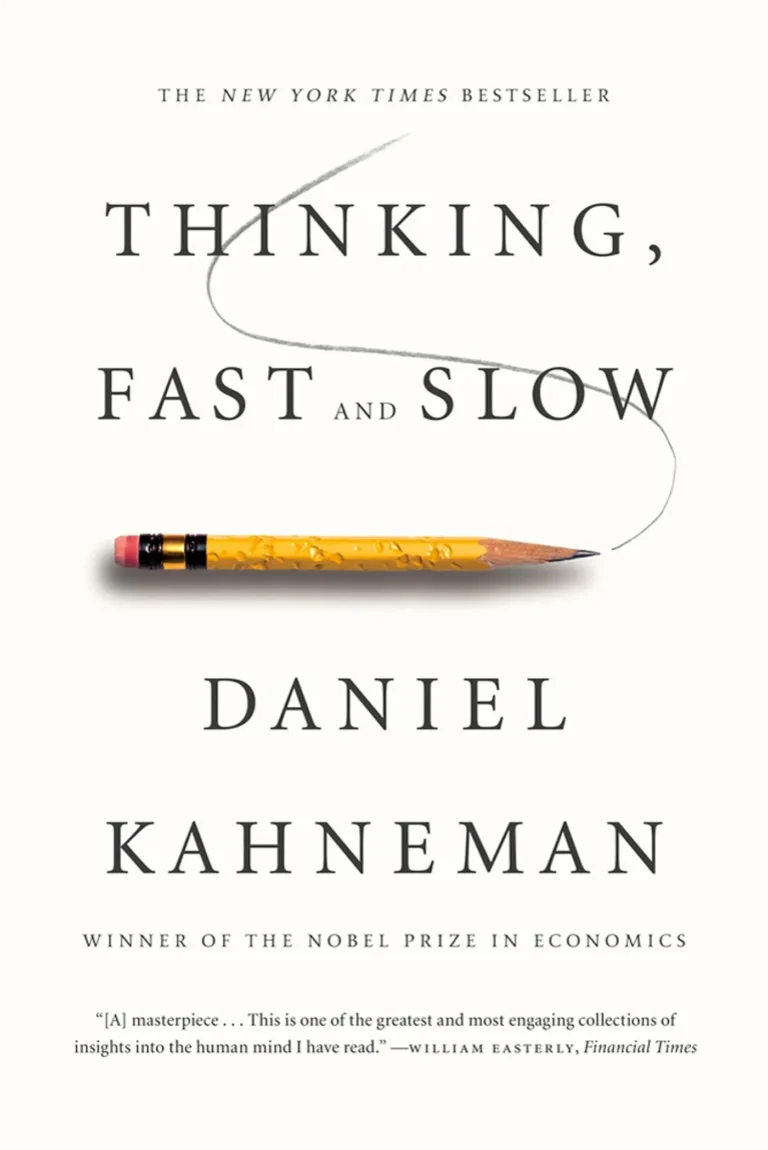 Thinking, Fast and Slow book cover by Daniel Kahneman.