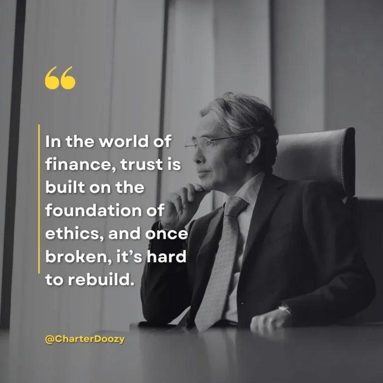 In finance, trust is built on ethical foundations.