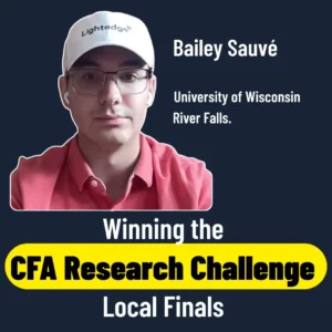 Bailey Sauvé from University of Wisconsin River Falls wins CFA Research Challenge local finals