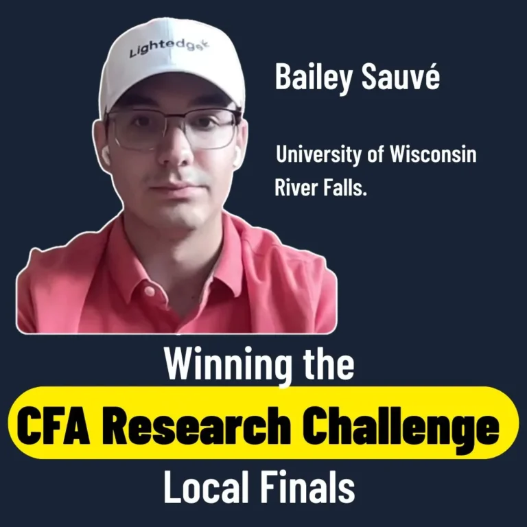 Bailey Sauvé from University of Wisconsin River Falls wins CFA Research Challenge local finals