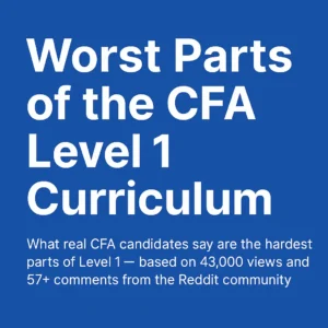 Hero image with text "Worst Parts of the CFA Level 1 Curriculum"