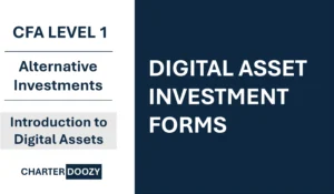 CFA Level 1 course header image for digital asset investment forms