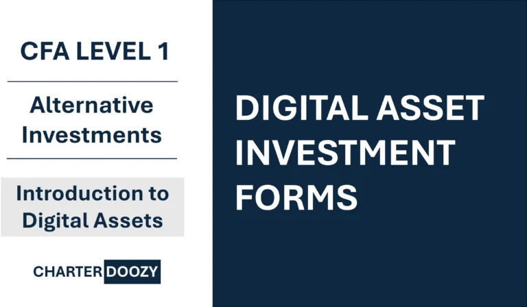 CFA Level 1 course header image for digital asset investment forms
