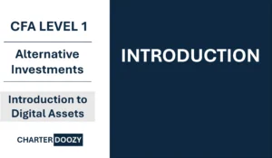 CFA Level 1 slide introducing digital assets in the Alternative Investments section