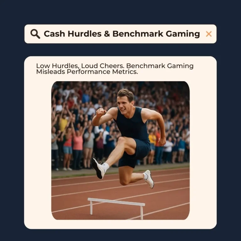 Runner leaping easily over a very low hurdle with a cheering crowd.