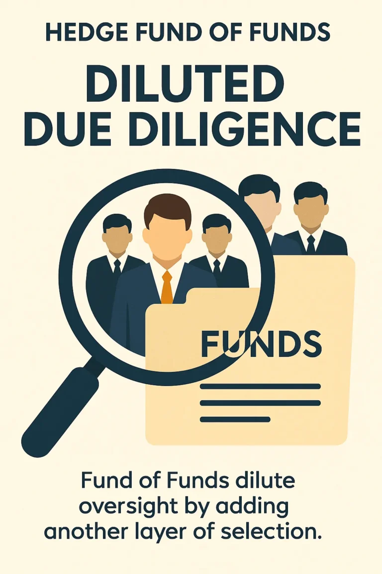 Infographic highlighting diluted due diligence problems in hedge fund of funds.