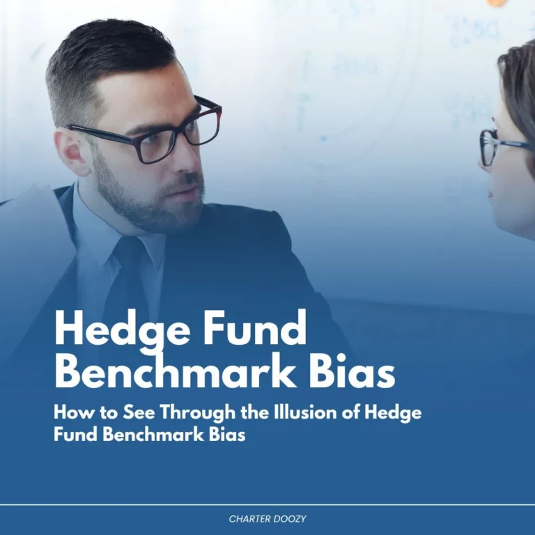 Man and woman discussing hedge fund benchmark bias.