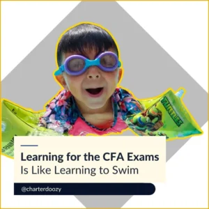 Child with goggles and floaties smiling in pool with CFA message