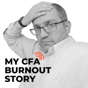 Man looking stressed with hand on forehead, representing CFA exam burnout