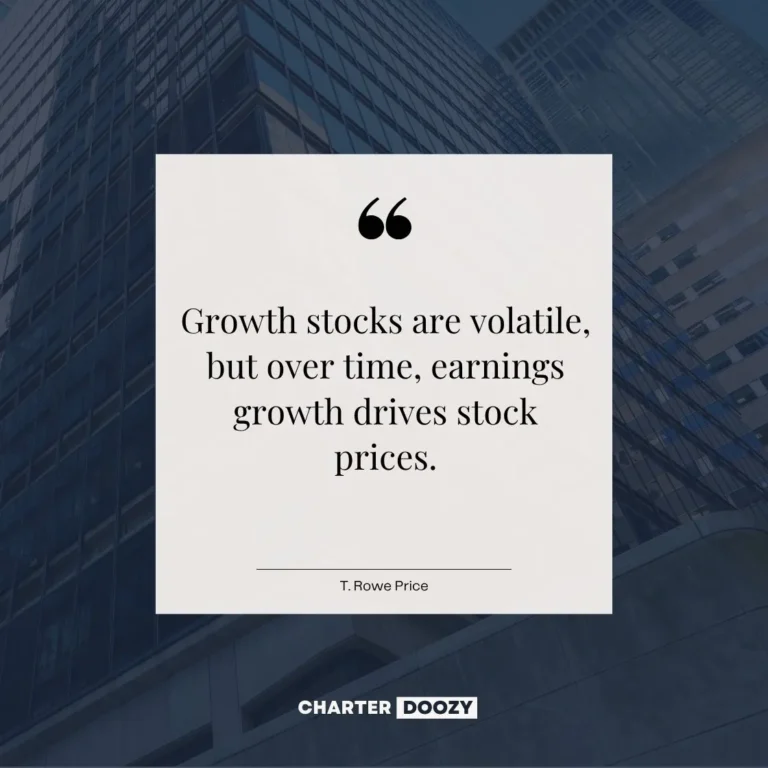Quote by T. Rowe Price about growth stocks and earnings driving prices over time