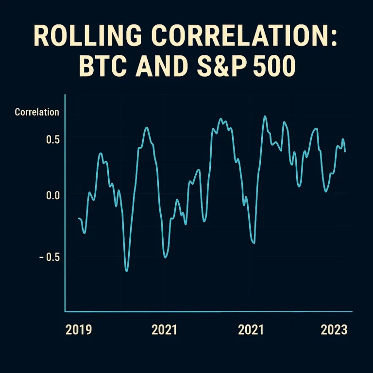 Line chart showing rolling correlation between Bitcoin and the S&P 500