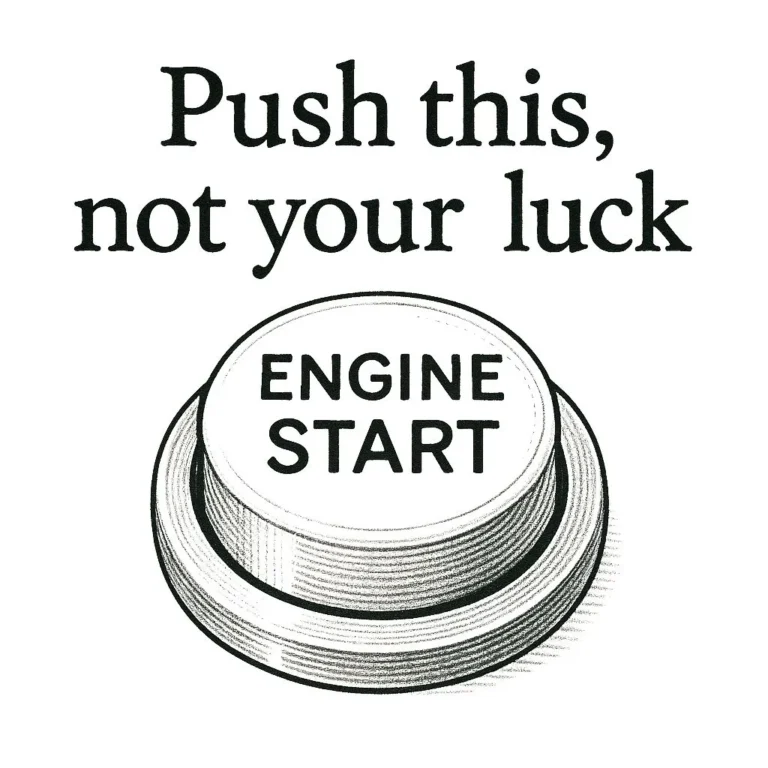 Push this engine start button—not your luck