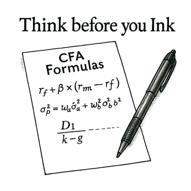Think before you ink CFA formula page