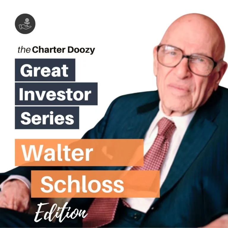 Portrait of Walter Schloss featured in the Great Investor Series by Charter Doozy
