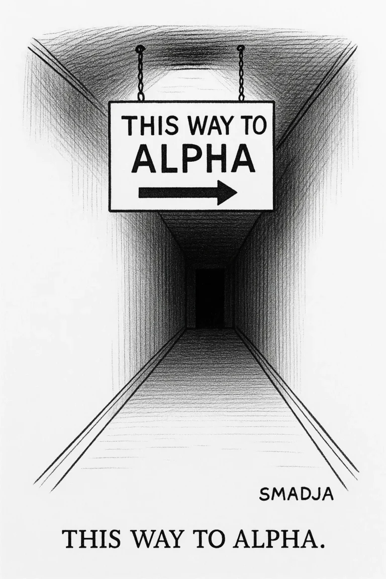 This Way to Alpha Hedge Fund Sign