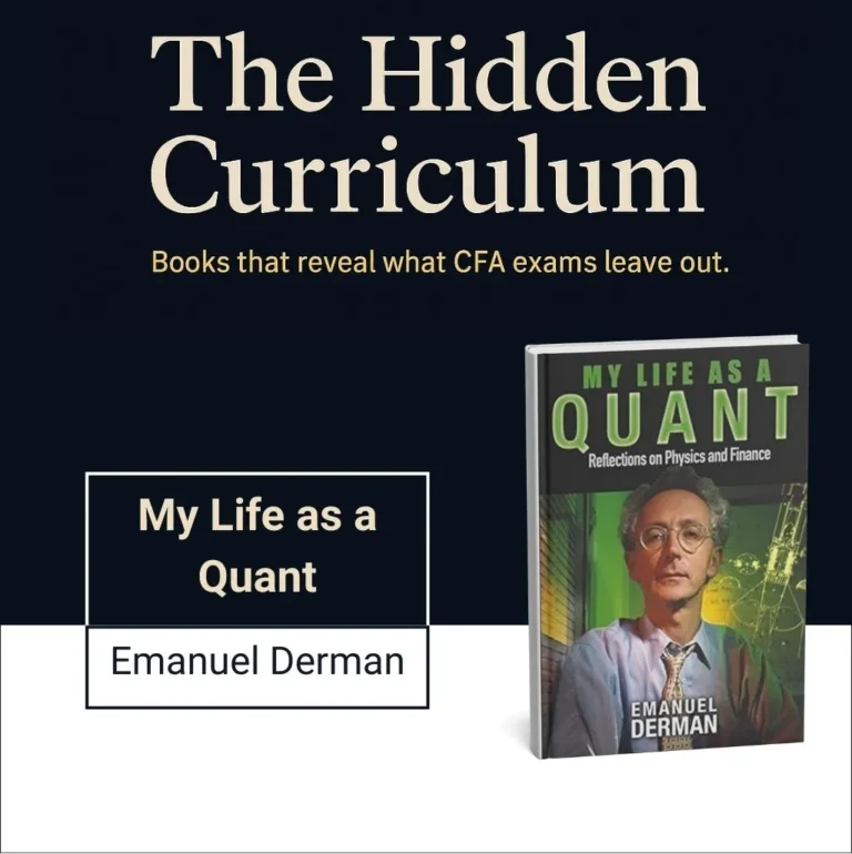 Cover of "My Life as a Quant" by Emanuel Derman in the Hidden Curriculum Series.